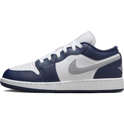 Air Jordan 1 Low GS Midnight Navy Wolf Grey Kinder Sneakers Wit 553560-141 38 black