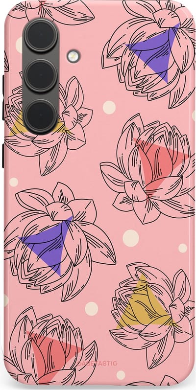 Casetastic Hoesje Geschikt voor Samsung S24 Plus - Stijlvolle Beschermende Duo-layer Case - Bloemen Pastel Roze
