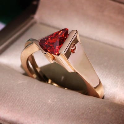 Luxe Dames Kristal Rode Champagne Steen Ring Mode Roségoud Vingerring Vintage Feest Geometrische Ringen voor Vrouwen 10 brown