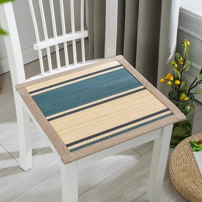 Stoelkussen - Zitkussen - Comfortabel Zitten - Ademend Bamboe - 45x45cm - Rijstblauw