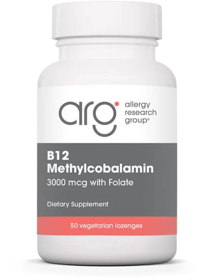 B12 Methylcobalamin with Folic Acid (50 Lozenges) - Allergy Research
