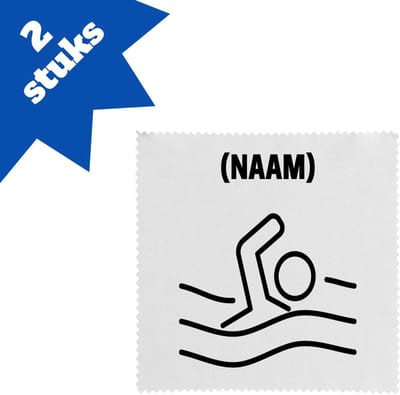 Akyol - zwem met eigen naam brillendoekjes - Zwemmen - zwemmer - sport - 17,8 bij 17,8 cm - 2 stuks