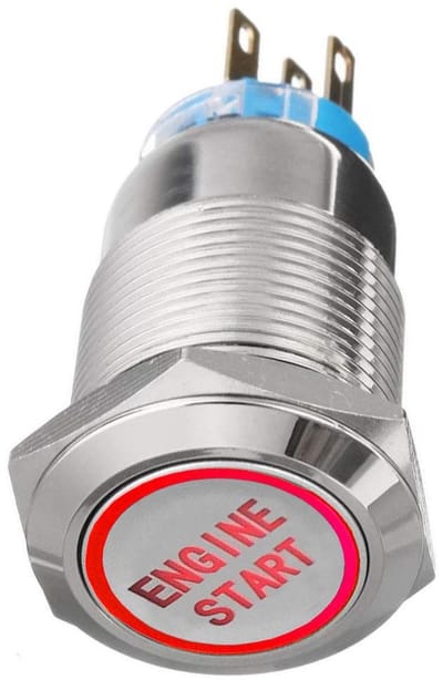 aladdien - Torque Switch - Drukknop - Waterproof - Rood - Automotive Switch - Geschikt voor voertuigen - 19mm