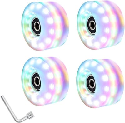Rolschaatswielen Set - Verlichting Wielen - Outdoor Skaten - Zes Lichtjes Per Wiel - 58x32mm - Kleurrijk