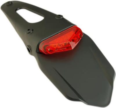 Bavette arrière Tun'R pour moto avec feu arrière triangulaire rouge a LED 12V