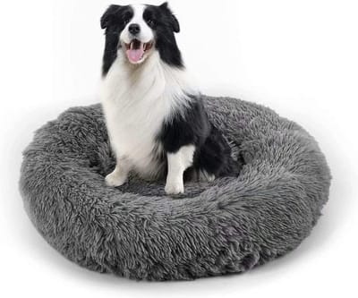 BOTC Hondenmand 60 cm - Zachte Pluche Hondenmand & Kattenmand - Warm Vetbed - Slaapmand voor Kleine Honden en Katten - Grijs