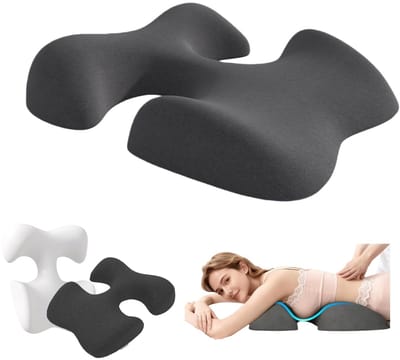 KZQ Borstkussen - Borstkussen voor massage in buikligging - Ondersteunend borstkussen - Massagekussen voor vrouwen - Antislip onderkant - Geschikt voor spa en slapen - Donkergrijs - 49*50*11 cm