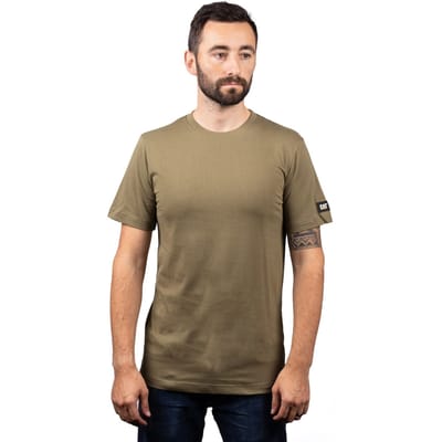 Caterpillar Essentials Korte Mouwen Katoenen Groen T-shirt voor Mannen