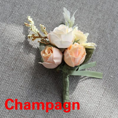 Bruidegom Boutonnière Man Speld Pak Corsage Bruids Knopenbloem Bruiloft Polsbloem Feest Mariage Decor Kunstzijde Rozenbloemen