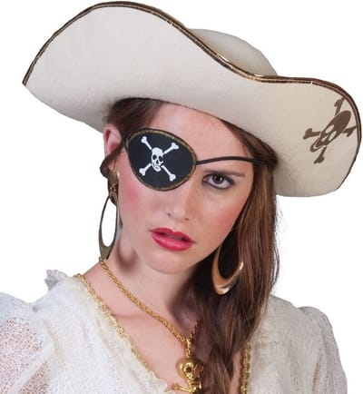 Witte piratenhoed met schedel