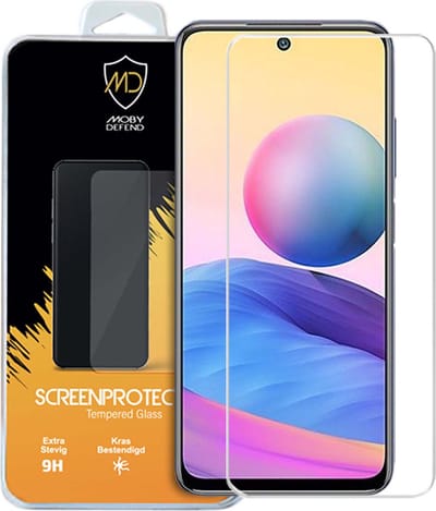 MobyDefend Screenprotector - Geschikt voor Xiaomi Redmi Note 10 5G - Case-Friendly Screensaver - Gehard Glas