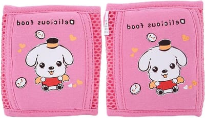 Baby Kniebeschermers - Kruipbeschermers Peuters - Beschermend Kruipen - Verstelbaar Ontwerp - 11 x 29 cm - Roze Puppy