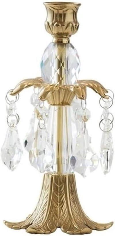 Kaarsenhouder - Kandelaar ornament - Sfeer creëren - Messing glazen constructie - 10x10x10 mm - One Color