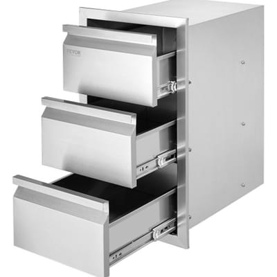 VEVOR Buitenkeuken Laden Vlakke Inbouw Grill Laden met RVS Handvat, Grill Eiland Laden voor Buitenkeukens of Patio Grill Stations 377 x 646 x 480 mm