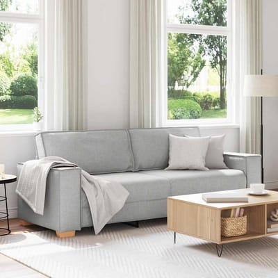 vidaXL - 3-zitsbank - Wolk - Grijs - 220x78x84 - cm - Stof