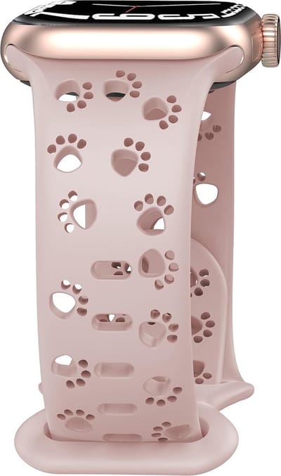MY PROTECT - Siliconen Dog Paw Bandje - Geschikt Voor Apple Watch Bandje - Series 1/2/3/4/5/6/7/8/9/10/SE/Ultra - 44mm - 45mm - 46mm - 49mm - Sportbandje - Roze