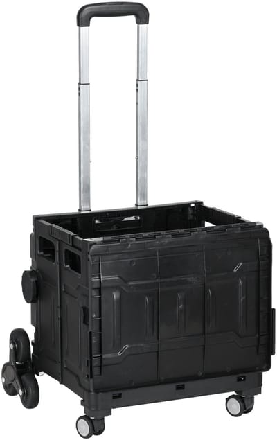 Killogood Boodschappentrolley - traplopen - opvouwbaar - telescopische handgreep - max. belasting 65kg - zwart