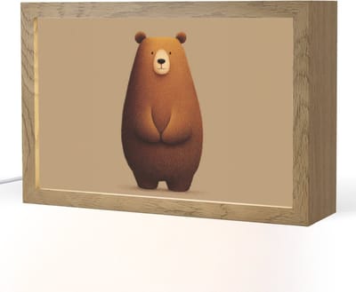 Nachtlampje 30x20 cm - Kinder lampje - Beer - Minimalistisch - Bruin - Tafellamp kinderkamer - Slaapkamer lamp - Bedlamp kinderen - Kinderlampje stopcontact - Wandlamp babykamer - Nachtlampjes