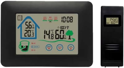 Draadloos Weerstation - Digitale Hygrometer - Binnen Buiten Meten - Raam Open Indicatie - 3 Kanalen - Wit