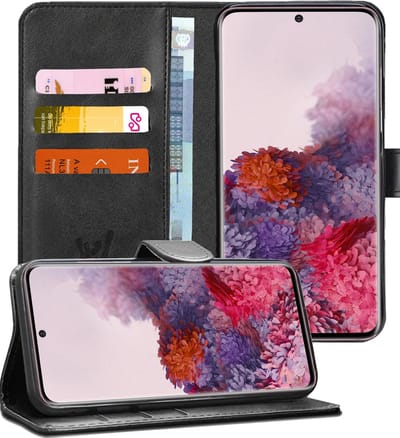 Hoesje geschikt voor Samsung Galaxy S20 - Book Case Kunstleer Pasjeshouder Zwart