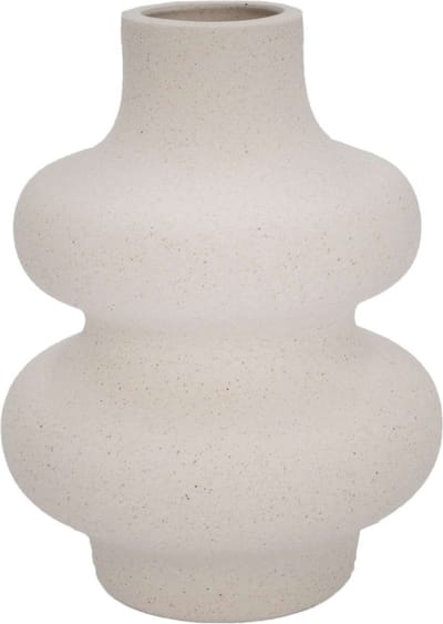 Intirilife Keramische Vaas in Wit - 12 x 15.5 cm - Spiraalvaas, decoratieve vaas, ideaal voor bloemen, pampasgras en gedroogde bloemen