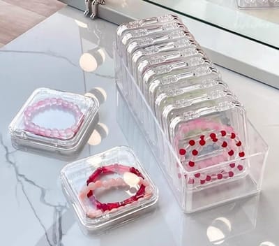 Sieradenopbergdoos van acryl, 12-delig, draagbaar voor oorbellen, ringen, armbanden en kettingen, ideaal voor reizen en kleine items