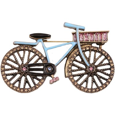 Mode Creatieve Kleuren Strass Fiets Broche Schattige Retro Vest Jas Zijden Sjaal Gesp Corsage Broches Accessoires black