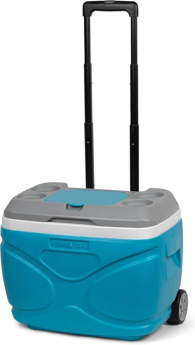 Rolkoelbox - Koelbox op wielen - Buitenactiviteiten organiseren - Houdt ijs tot 5 dagen - 30 liter - Blauw