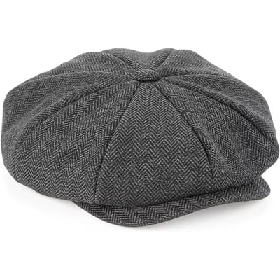 Beechfield 'Heritage Baker Boy Cap' Charcoal Grijs Maat S/M