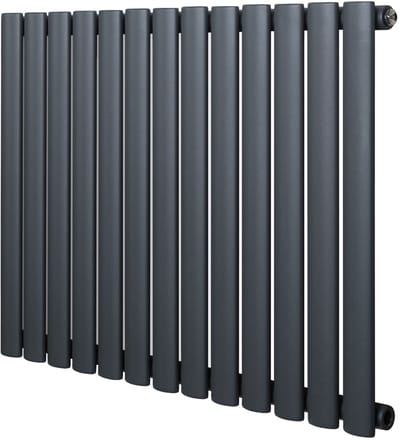 Ovale design radiator - 1 kolom - 600x780 mm - grijs