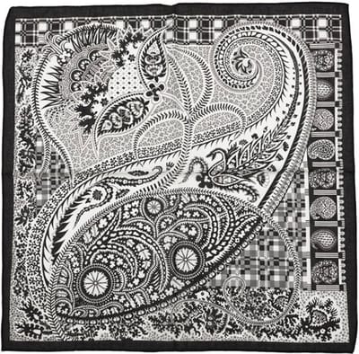 Bijoutheek Sjaal (Fashion) Vierkant Paisley Black
