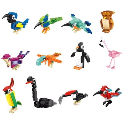 Nieuw Moc Marine Insect Vogel Bouwsteen Vis Hert Draak Dier Set Model Kleine Deeltjes Puzzel Monteren Kind Speelgoed Stenen Cadeau