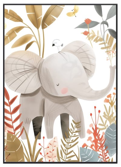 No Filter - Poster voor Baby- en Kinderkamer - Olifant Poster - Jungle Poster - A3 (30x40 cm) - 250 grams papier - Kinderkamer decoratie