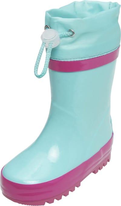 Playshoes Regenlaarzen met trekkoord Kinderen - Turquoise/Roze - Maat 24-25