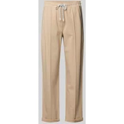 Straight fit stoffen broek met siernaden