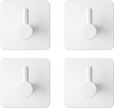 EAVY - Set van 4 Zelfklevende handdoekhaakjes RVS - handdoekhouder - wandhaak - plakhaak - WIT