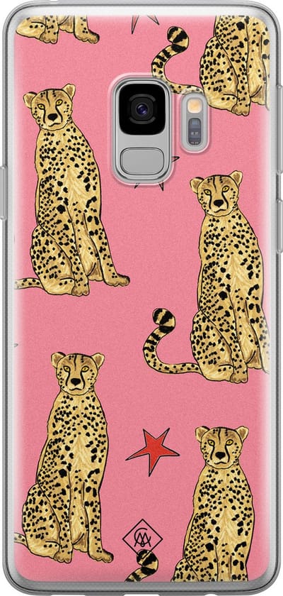 Casimoda® hoesje - Geschikt voor Samsung S9 - The Pink Leopard - Backcover - Siliconen/TPU - Roze