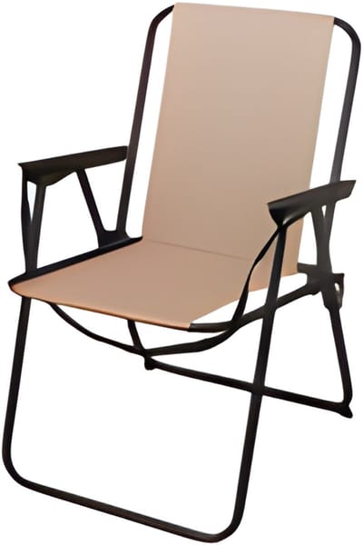 Redcliffs Klapstoel unica - beige - opvouwbaar - 75 x 38 cm - metaal/polyester - campingstoel / tuinstoel