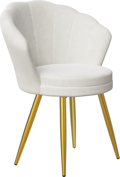 PIPIPOXER - eetkamerstoel -Velvet - Eetkamer, studeerkamer, woonkamer-Wit