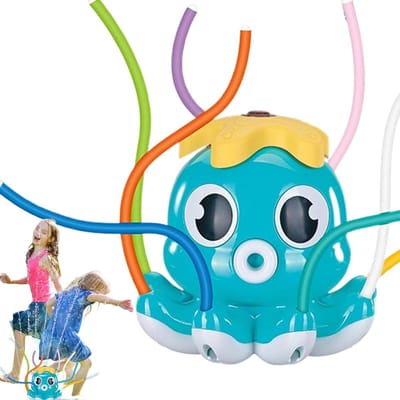 Tuin Sproeier - Octopus Speelgoed - Buiten Spelen - 8 Oscillerende Armen - 16 x 15.5 x 15 cm - Blauw