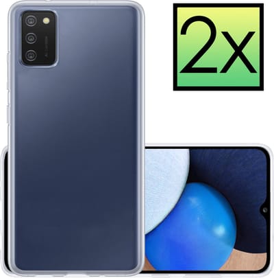 Hoesje - 2 Stuks - Geschikt voor Samsung Galaxy A03s - Sterk & Shockproof - Case Siliconen - Back Cover - Telefoon Hoes - Transparant