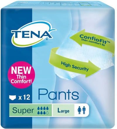 Tena Pants Super - mt L - 12 st - Incontinentiebroekjes