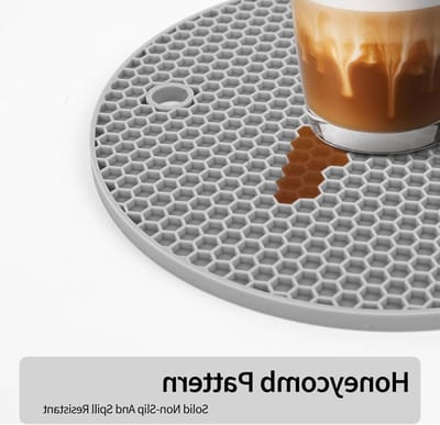 Set van 6 hittebestendige siliconen pannenonderzetters, antislip, vaatwasmachinebestendig en ideaal voor hete potten en pannen in diverse kleuren