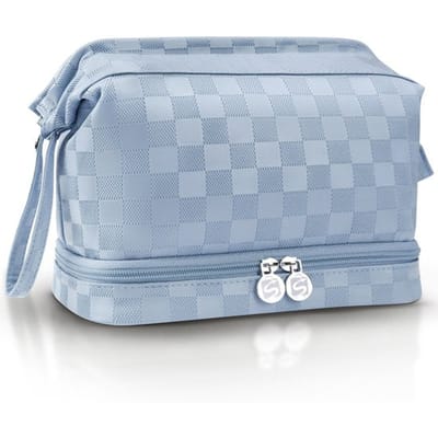SC Travel Essentials - Toilettas en Make-up Organizer - Waterdicht en Compact - Geschikt voor Reis en Dagelijks Gebruik - Unisex - Lichtblauw