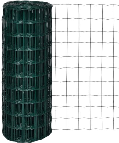 Euro Hekwerk - 10 x 1,0 Meter - Groen - Staaldraad met PVC-Coating - Maaswijdte 100 x 100 mm - Tuingaas & Afrastering - Roestbestendig & UV-bestendig - Ideaal als Dierenren of Erfafscheiding