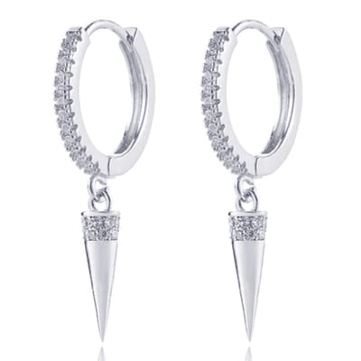 LGT JWLS Oorringen met Conische Cilinder Hanger - Conical Silver