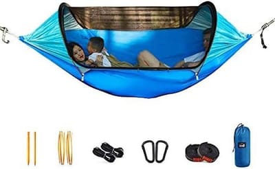 Hangmat met klamboe, anti-rollover design, parachutedoek voor outdoor kamperen