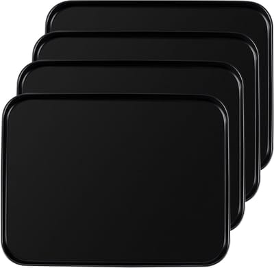 4 Pack Anti-aanbaklaag Koolstofstaal Bakplaten voor Oven, Diepe Cakevorm en Koekjesplaat, Roestbestendig en Makkelijk Schoon te Maken, 24,5x18,5x2,5cm