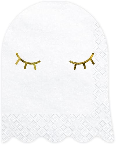 PARTYDECO - 20 witte en gouden spook papieren servetten 11 x 14 cm voor Halloween