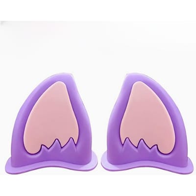 2pcs Adorables Autocollants d'Oreilles de Chat et d'Ours pour Casque - ABS Durable, Parfaits pour Motos, Vélos Électriques & Décoration de Voiture, Accessoires de Casque Mignons